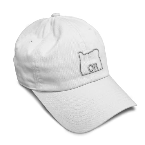Soft Baseball Hat Embroidered Dad Or Oregon Map Flags Ore. Oregonian Beaver Pacific Men & Ladies Cap Cotton White Design Only