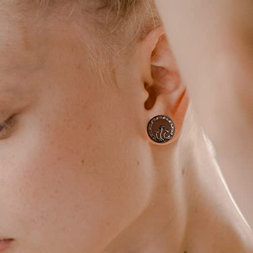 Casvort 2 PCS 14mm (9/16\'\') Hypoallergenic 316 Stainless Steel Black Magic Mushroom Ear Gauges Screw Tunnels Ear Plugs Expander Stretcher Gauges Piercing Body Jewelry