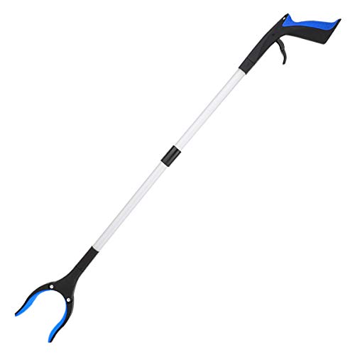 Housolution Pinza Telescopica, 32' Prendi Oggetti in Alluminio con Manico Ergonomico, Pinza Telescopica Presa in Gomma Rotante 360°, Raccogli Tutto per Rifiuti/Scaffali/Giardino, Mini Blu