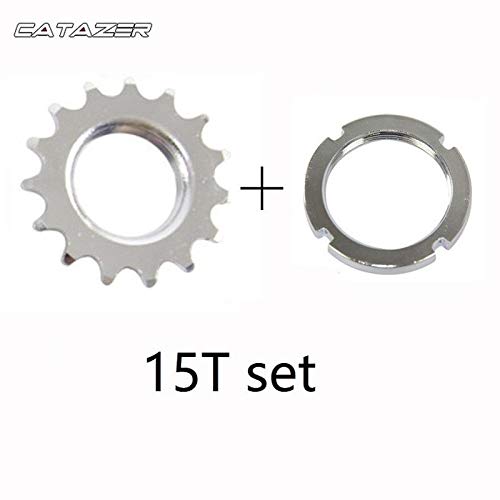 Catazer 13T/14T/15T/16T/17T/18T Fixed Gear One Speed Bicycle Freewheel Cogs Sprocket & Lockring For Fixie Track Bike Hub (14T Set) #TOP5