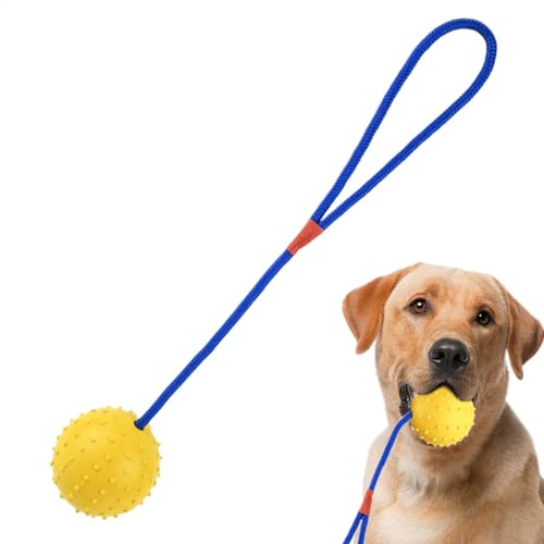 犬用おもちゃボール、ペット用おもちゃボール - インタラクティブ ペット ボール 噛みつきにくい犬用ボール - トレーニングボールランチャー きしむ音を立てて引っ張るおもちゃ 品種および小型犬用