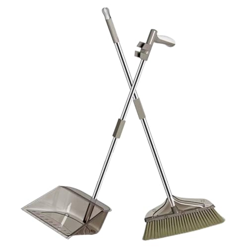 KITANDOVE 家用軟毛ほうきと安定ちりとり 軽量で室内外対応 抗風設計でゴミ飛散防止 収納便利な清掃ツール 日常の床掃除に