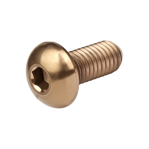 Image of Titanium Bolt M4x6 8 10 12 15 20mm Hex Head Screws for Bicycle Pack of 4 (Bronze, M4x10mm)