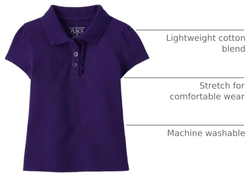 Image of The Children's Place Girls and Toddler Short Sleeve Ruffle Pique Polo
