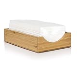 Bamboo Guest Towel Holder and Tray by Aspen's Home Goods Perfect Holder and Guest Towel Tray and Napkin Holder for Bathroom, Kitchen and General Home Storage of Guest Towels, Paper Towels, and Napkins