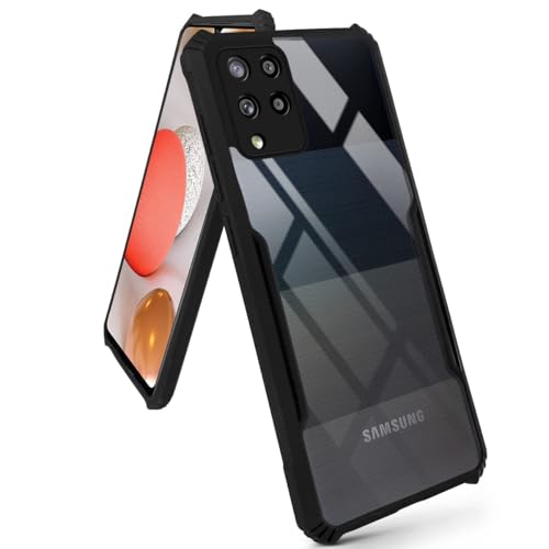 Image of Jkobi Back Case Cover for Samsung Galaxy A42 (Shockproof with Polycarbonate Clear Panel | Professional Black)