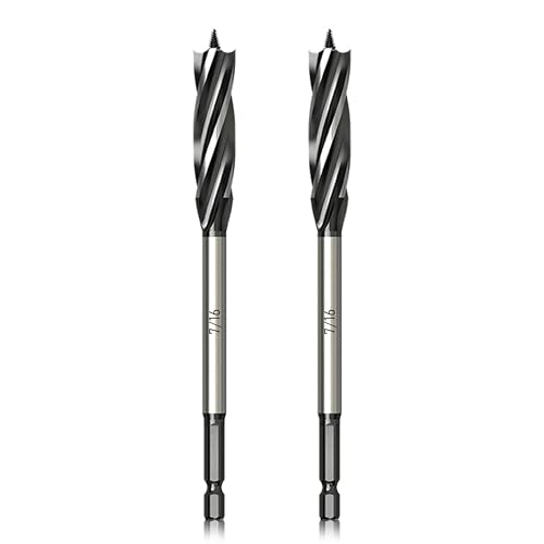 Anyinn Wood Drill Bit 7/16 in. x 6-1/2 in. x 2Pcs Auger Drill Bits for Wood with 1/4 Inch Quick Change Hex Shank