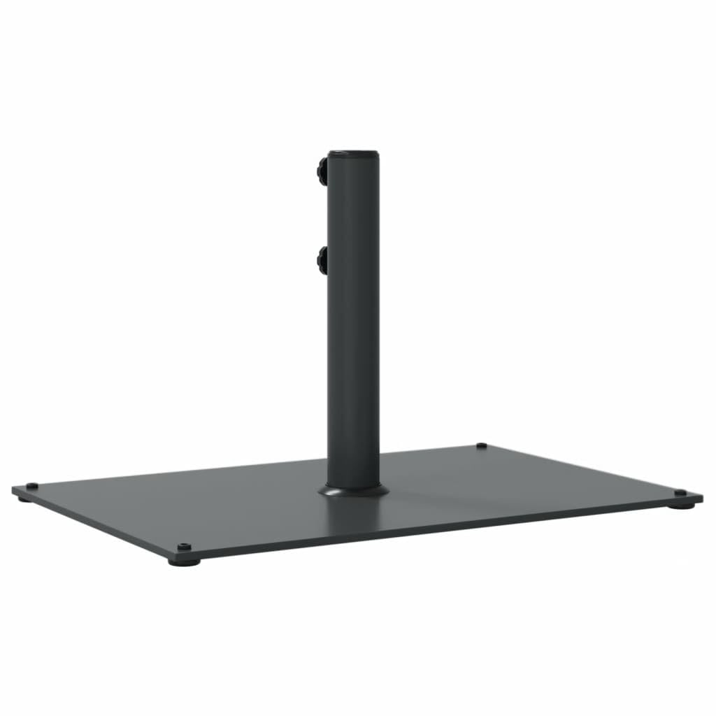 Stojak na parasol przeciwsłoneczny z 3 adapterami do masztu o średnicy 32, 38, 48 mm, waga 15 kg, stabilna stalowa podstawa, prostokątny, nadaje się na balkon, taras, do ogrodu, na plażę