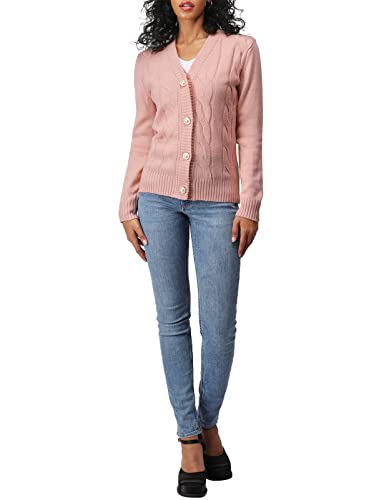 Image of Women's Casual Slim Fit Cardigan Sweaters Long Sleeve Button Down Lightweight Waist Length