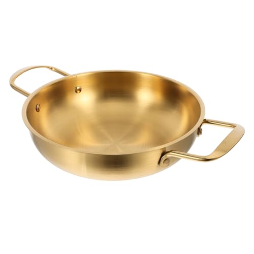 FUNNETOYU Mini Olla Inoxidable para Cocción Diaria para Uso Cocina y Exterior Color Dorado