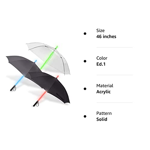Liberty Imports 3 Pack - Led Lightsaber Light Up Umbrellas With 7 Color Changing Effects | Windproof Golf Umbrellas With Flashlight Handle (Ed.1) #TOP7