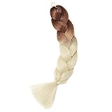 Gairyan 24' Extensiones para Trenzas Africanas Extensiones de Pelo Trenzas Africanas 1 Paquete Pelo Sintetico Extensiones de Trenzado de Cabello Box Crochet Braiding Hair (Marrón-Beige)