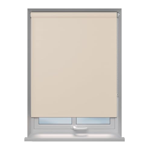SJMDMZD Estores Sin Taladrar,Estor Enrollable Opaco con Pinzas, Instalación con Pinzas, Translúcido, para Ventanas sin Taladrar, Blanco,Protección Visual Beige B80 x H100 cm