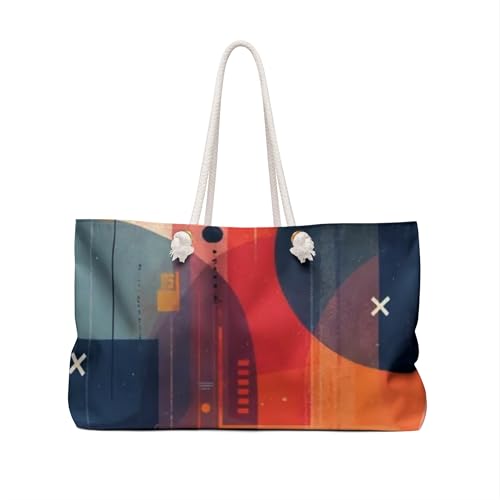 Weekender Bag Abstract Geometric Bliss with Vibrant Colorful Circles and Shapes2
