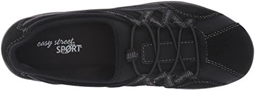 Easy Street Women's Laurel Flat, Black Leather/Suede Leather, 7.5 M US | Image 4