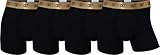 CR7 Underwear Cotton Blend Trunks (4 Pack) - Black/Gold, Cristiano Ronaldo Designed, Breathable Materials, Elastic Waistbands (US, Alpha, Medium, Regular, Regular, Black/Gold)
