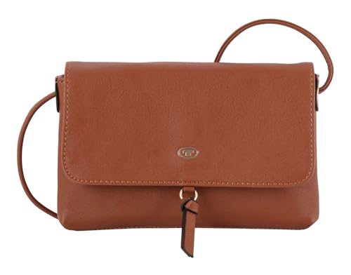 TOM TAILOR Luna Damen Überschlagtasche Umhängetasche Klein Cognac Braun
