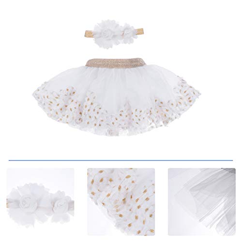 Conjunto de saia tutu para bebês KESYOO com saia de tule de poliéster para meninas para apresentaçõe