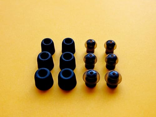 12pcs - S/M/L Eartips Compatible with Skullcandy Push Active, Sesh EVO, Dime 2 1, Grind, Indy Fuel True Wireless Earphones - Replacement Premium Memory Foam and Noise Isolation Earbuds (BMF-BNMH-C)