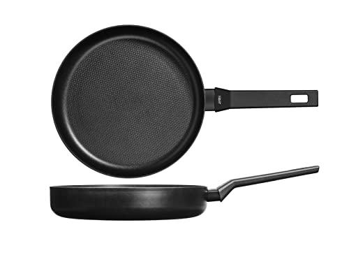H&H All Blacks Bratpfanne aus Aluminium mit Antihaftbeschichtung, Pfluon, 26 cm, Wabenbeschichtung, Induktion