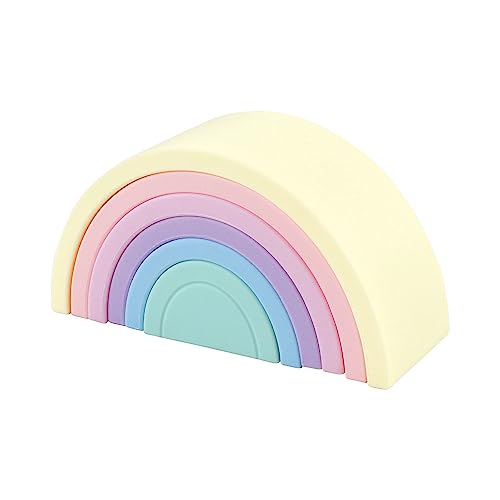 Hudson Baby Silicone Toy Arches, Pastel Rainbow, One Size