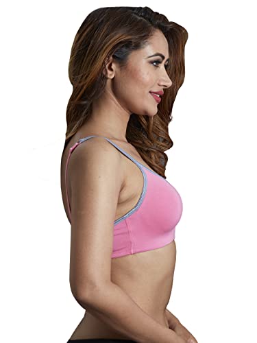 Image of SONARI Star Womens Non-Padded Cotton Spandex Bra, Cami Finish, Plunge Neckline, Non-Wired, Medium Coverage, Hand Washable Pack of 2