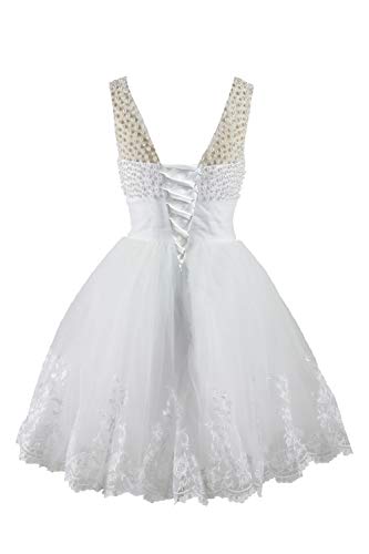 CharmingBridal Ball Gown Homecoming White Wedding Party Dress Short Prom Dress