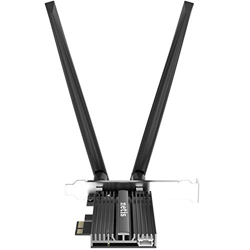 Netis WiFi 6 AX200 802.11AX Dual Band PCIe WiFi Card 3000Mbps with Bluetooth 5.0 and Heat Sink | WiFi Card for PC Desktop, Support Windows10, Linux, Chrome with Standard and Low Profile Bracket (F1)