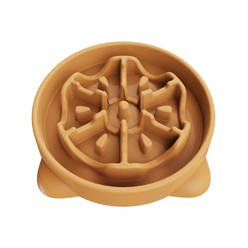 TOKAYIFE Gamelle Anti Glouton Chien Grande Taille, 27.1cm Antidérapants Anti Vomissements Gamelle pour Chien Grande Taille (L, Orange)