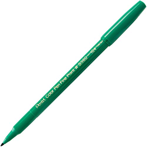 Image of Pentel Arts Color Pen, Green, Box of 12 (S360-104)