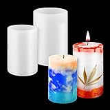 Gukasxi 2 Stück Kerzenform Silikonform DIY Kerzen-Formen für Kerzenherstellung, Zylinder Kerzenformen Silikon Kerzen Gießformen für Handgefertigte Seife, Duftkerzen, Handwerk Ornamente