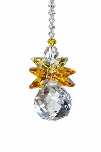 Joy and Happiness, Archangel Jophiel, Suncatcher, Crystal Guardian Angel, Rear View Mirror Car Charm, Travel Protection, Rainbow Maker, Crystal Ball Sun Catcher,