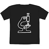 Camisa manga corta Azeeda 7-8 Años \'Microscopio\' Camiseta para Bebés/Niños (Negro) (TS00227530)