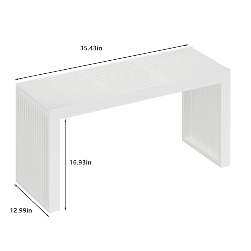 Image of APRTAT Bamboo Dining Bench 35-Inch Indoor Wood Shoe Rack Bench for Entryway