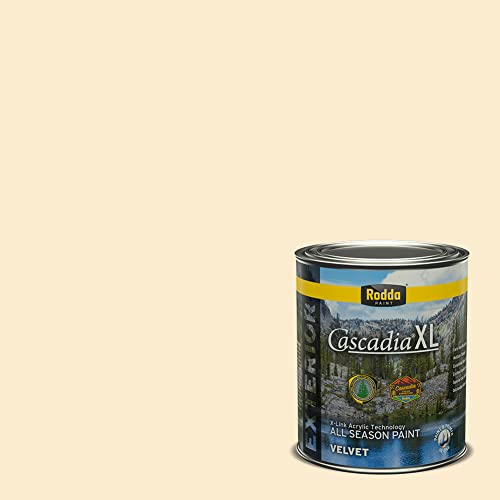 Rodda Paint CASCADIA XL Exterior Velvet Paint & Primer in One, Quart, Capetown Cream