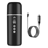 車載電気ケトル 12V-24V兼用 500ml 車用湯沸かしケトル 40℃～100℃温度調節 電気保温カップ 304ステンレス 電気ポット 漏れない 沸騰すると自動OFF 空焚き防止 温度表示 車中泊・キャンプ・長距離ドライブ 携帯便利 (Black)