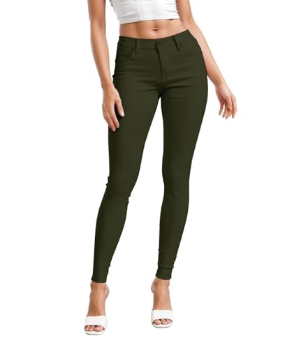 Best Pants to Wear with Knee High Boots: Style Guide 14 Hybrid & Company Womens Hyper Ultra Stretch Comfy Skinny Leg Work Casual Pants P44876SKX Olive 3X