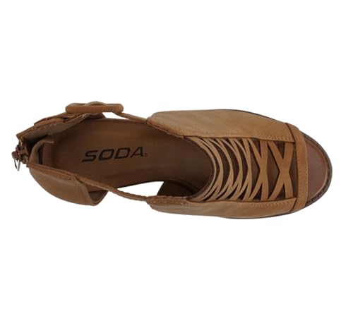 Image of Soda Aran ~ Women Open Toe Crisscross Straps Back Zipper High Heel Fashion Sandal with Adjustable Ankle Strap