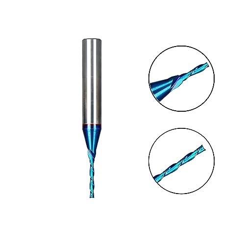 Ruhi D2105A 2 Flute Solid Carbide Down Cut Superun Coated Plunge Spiral Router Bit 1/16" X 1/2" X 1/4" X 2" Shank 1/4" #TOP1