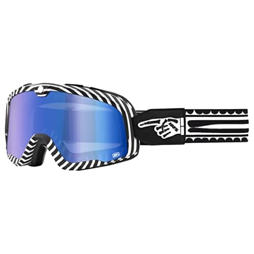 100% BARSTOW Premium Protective Sport Goggles (Death Spray - Mirror Blue Lens)