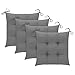 vidaXL 4X Coussins de Chaise Coussins de Siège Coussins de Chaise de Salle à Manger Patio Terrasse Jardin Extérieur Gris 50x50x7 cm Tissu