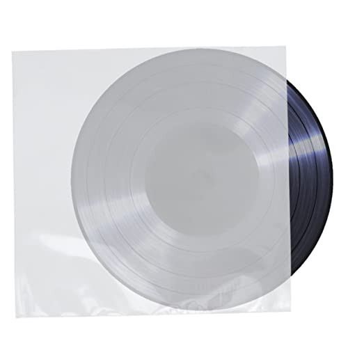 Ipetboom 50個入り 平型オープンバッグ 密封なし 厚手ワイド ビニールレコード保護スリーブ 透明カバー レコード収納に適した