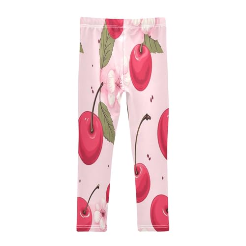 Bolaz Toddler Girls Leggings Printed Yoga Pants Leggings Red Cherry for Kids2
