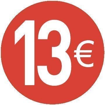 200-20mm Euro Price Stickers - 20 Different Prices to Choose from (13 Euro Red)