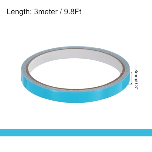 Image of uxcell 4Rolls Glow in The Dark Tape, 0.3 inch x 9.8 ft Fluorescent Adhesive Tape Luminous Tape for Stairs, Walls, Steps, Exit Sign, Home Decoration, Sky Blue