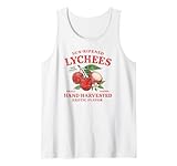 Lychees Vintage Style Distressed Tropical Ilustración Camiseta sin Mangas