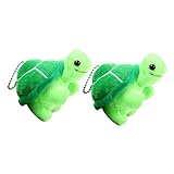 WEKAMOS Colgante de Llavero de Tortuga de Peluche 2 Piezas, Mini Muñeco Suave Verde para Mochila y Bolso, Accesorio Artesanal Ligero y Portátil para Manualidades y Decoración