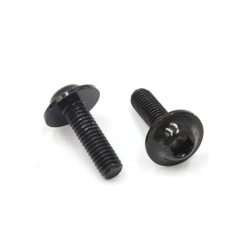 MACHSWON 16Pcs Black Metal M6 x 20mm Hex Head Fairing Bolts Screws for Motorcycle 1996-2023 - Image 3