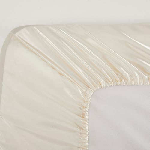 Image of Satin Crib Sheets 2-Pack for Babies & Toddlers - Soft, Gentle on Hair & Skin - Fitted Satin Sheets for Crib or Toddler Mattress