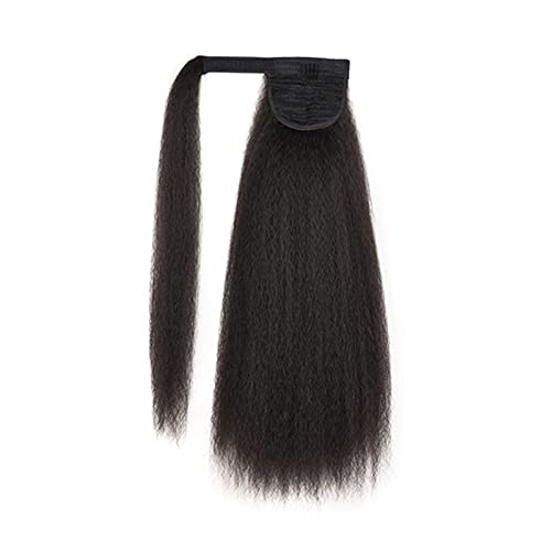 Perruque queue de cheval kinky straight longue avec pince crabe pour femme